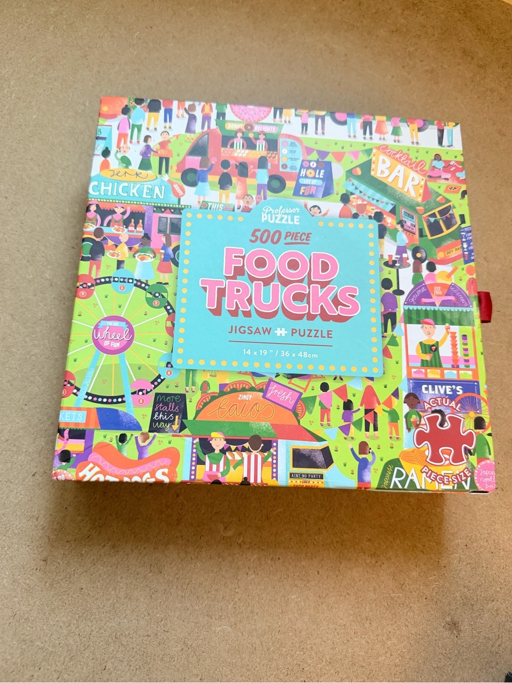 Food Trucks 500-Piece Jigsaw Puzzle - Colorful Kids Puzzle